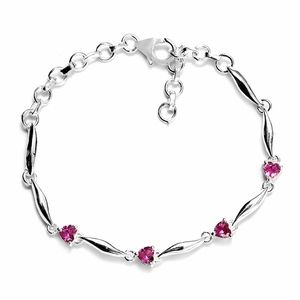Red Heart Ruby Bracelet 925 Sterling Silver